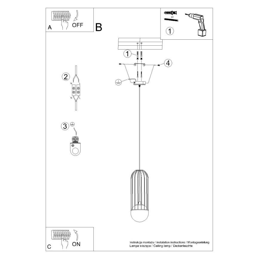 Candeeiro suspenso BRINA 1xG9/8W/230V branco
