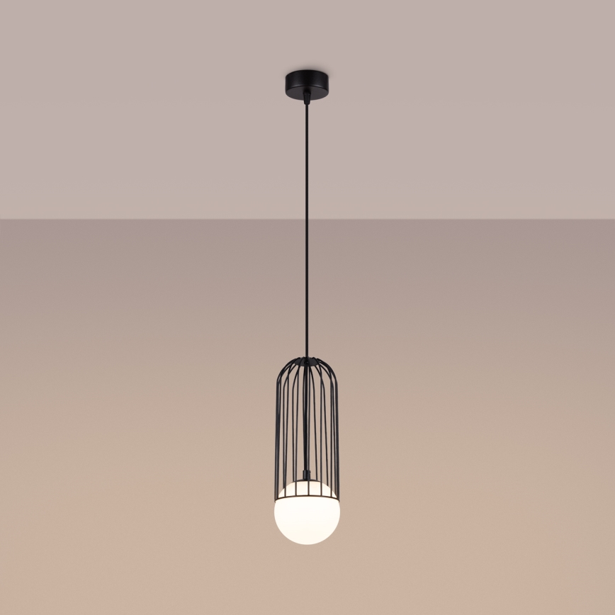 Candeeiro suspenso BRINA 1xG9/8W/230V preto