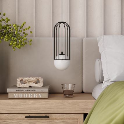 Candeeiro suspenso BRINA 1xG9/8W/230V preto