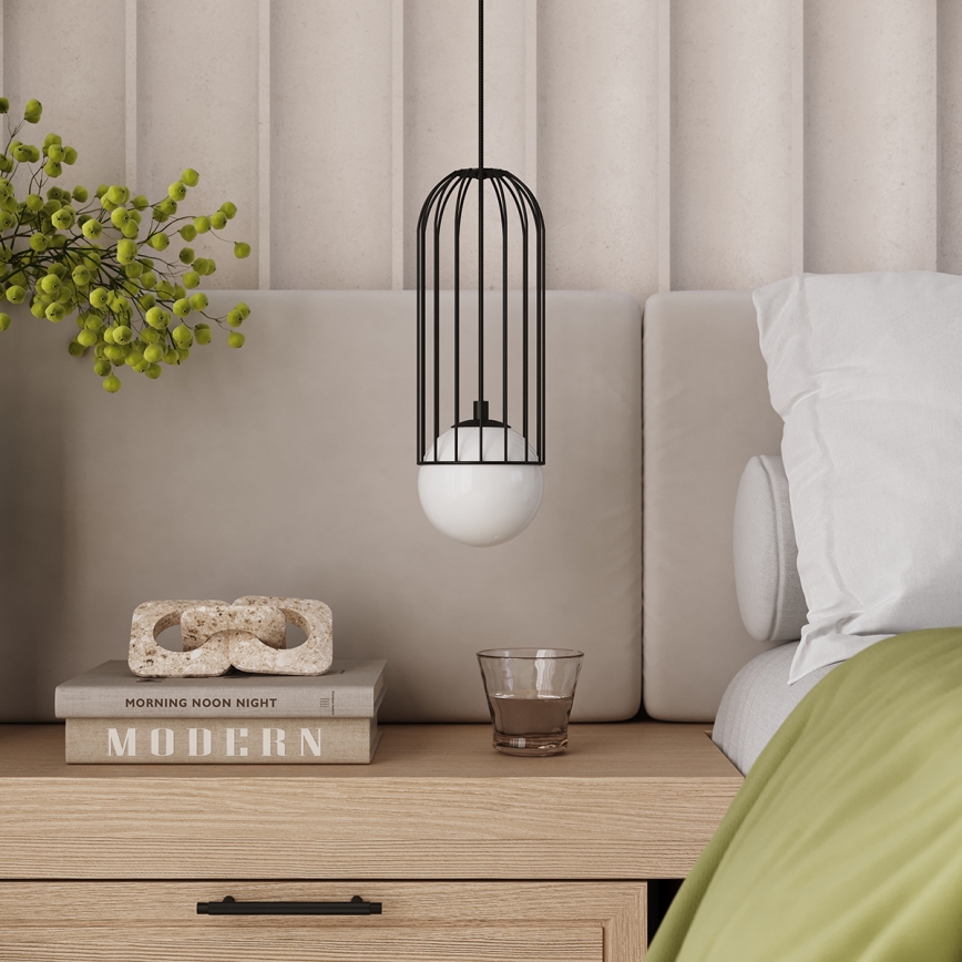 Candeeiro suspenso BRINA 1xG9/8W/230V preto