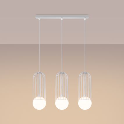 Candeeiro suspenso BRINA 3xG9/8W/230V branco