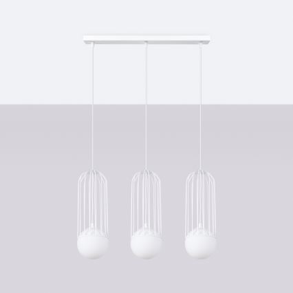 Candeeiro suspenso BRINA 3xG9/8W/230V branco