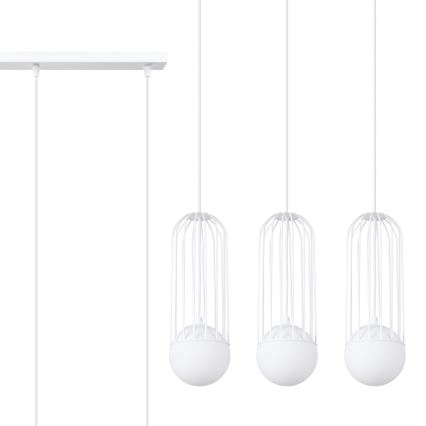 Candeeiro suspenso BRINA 3xG9/8W/230V branco