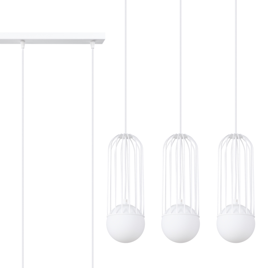 Candeeiro suspenso BRINA 3xG9/8W/230V branco
