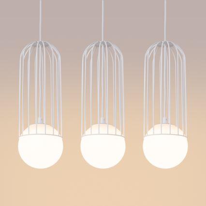 Candeeiro suspenso BRINA 3xG9/8W/230V branco