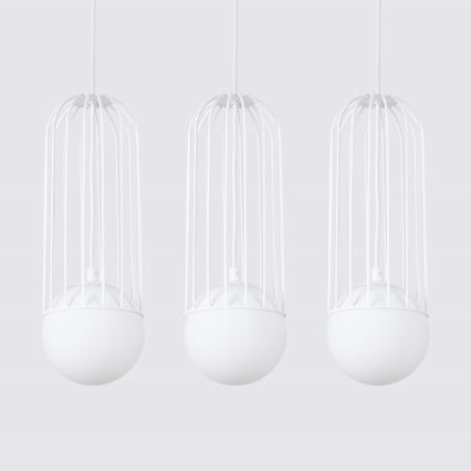 Candeeiro suspenso BRINA 3xG9/8W/230V branco