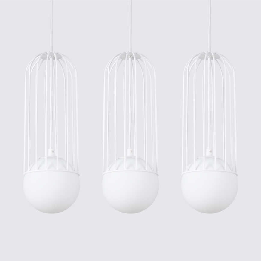 Candeeiro suspenso BRINA 3xG9/8W/230V branco