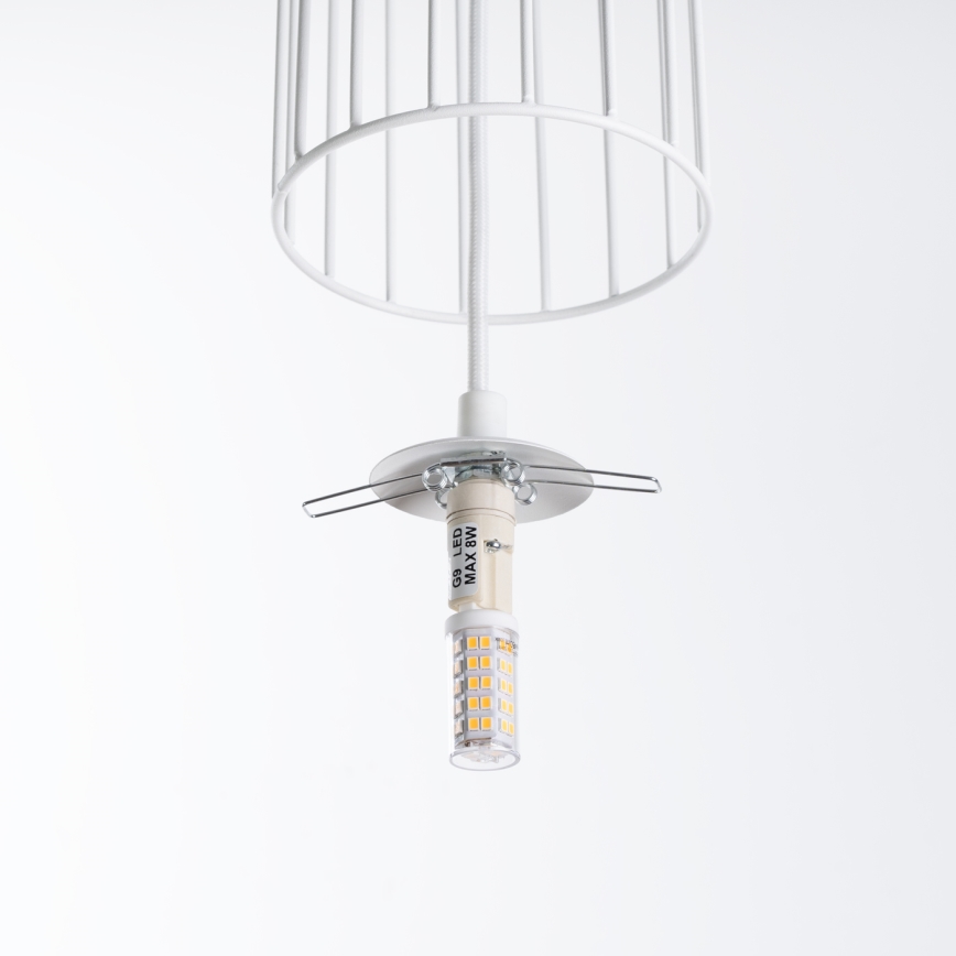 Candeeiro suspenso BRINA 3xG9/8W/230V branco