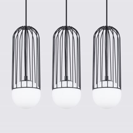 Candeeiro suspenso BRINA 3xG9/8W/230V preto