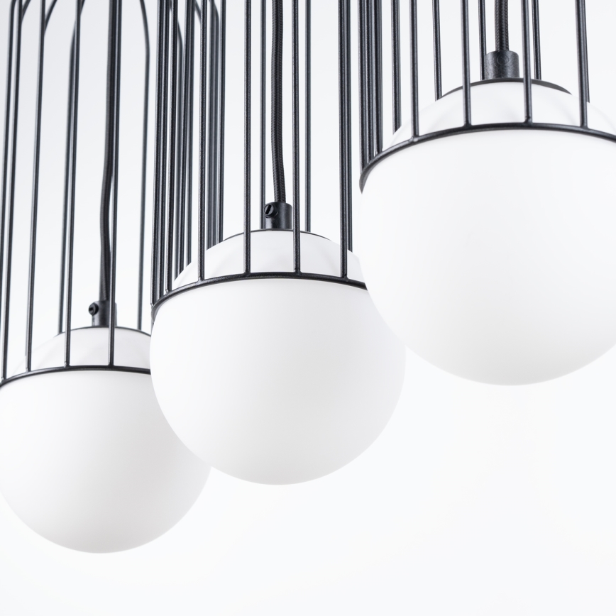 Candeeiro suspenso BRINA 3xG9/8W/230V preto
