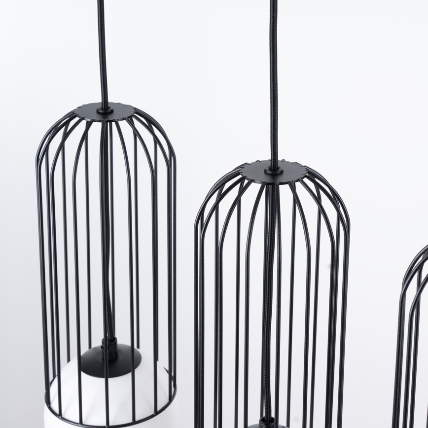 Candeeiro suspenso BRINA 3xG9/8W/230V preto