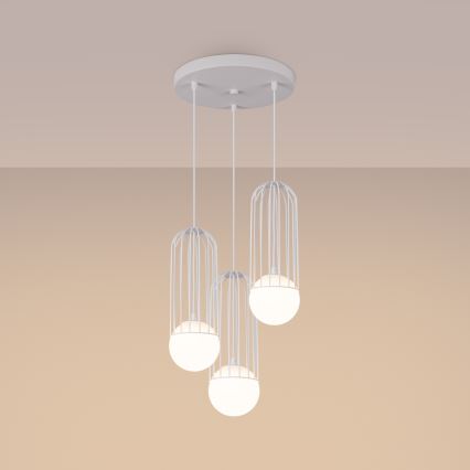 Candeeiro suspenso BRINA 3xG9/8W/230V branco