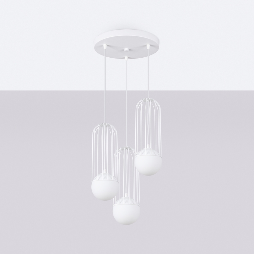 Candeeiro suspenso BRINA 3xG9/8W/230V branco