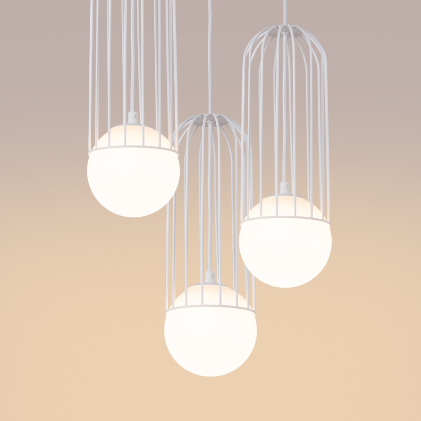 Candeeiro suspenso BRINA 3xG9/8W/230V branco