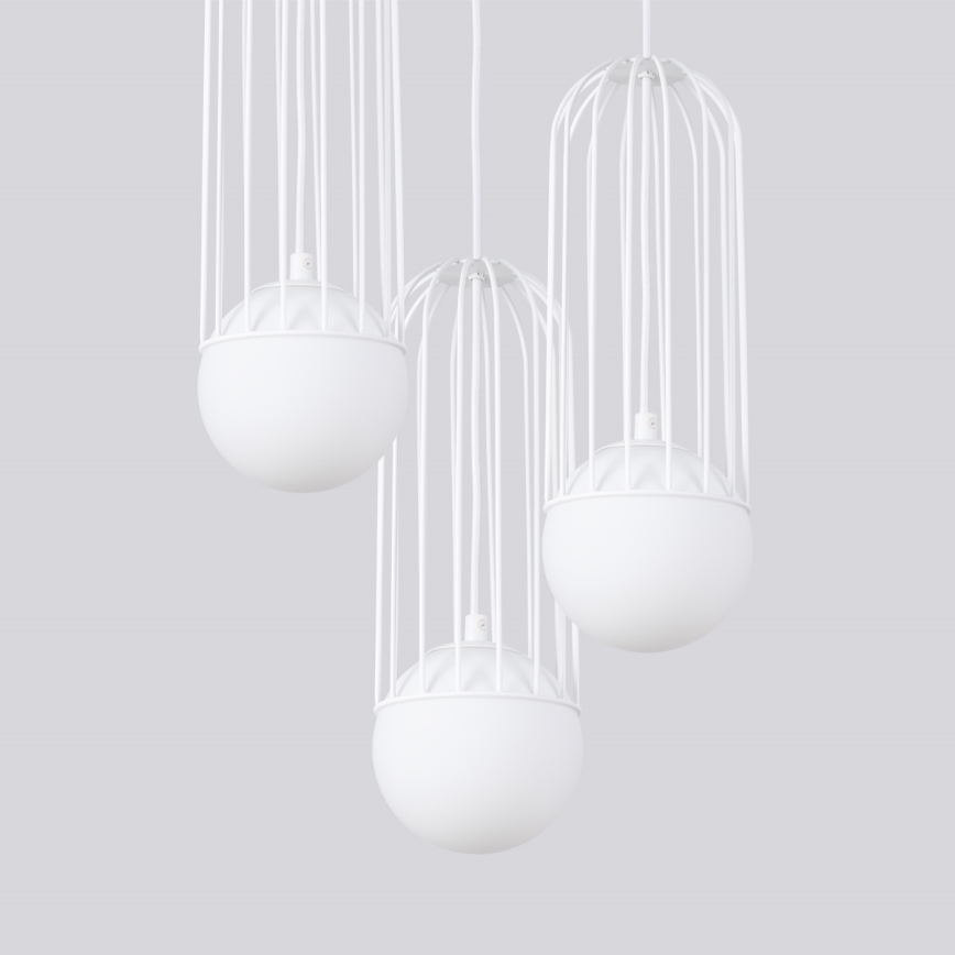 Candeeiro suspenso BRINA 3xG9/8W/230V branco
