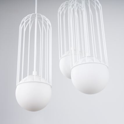 Candeeiro suspenso BRINA 3xG9/8W/230V branco