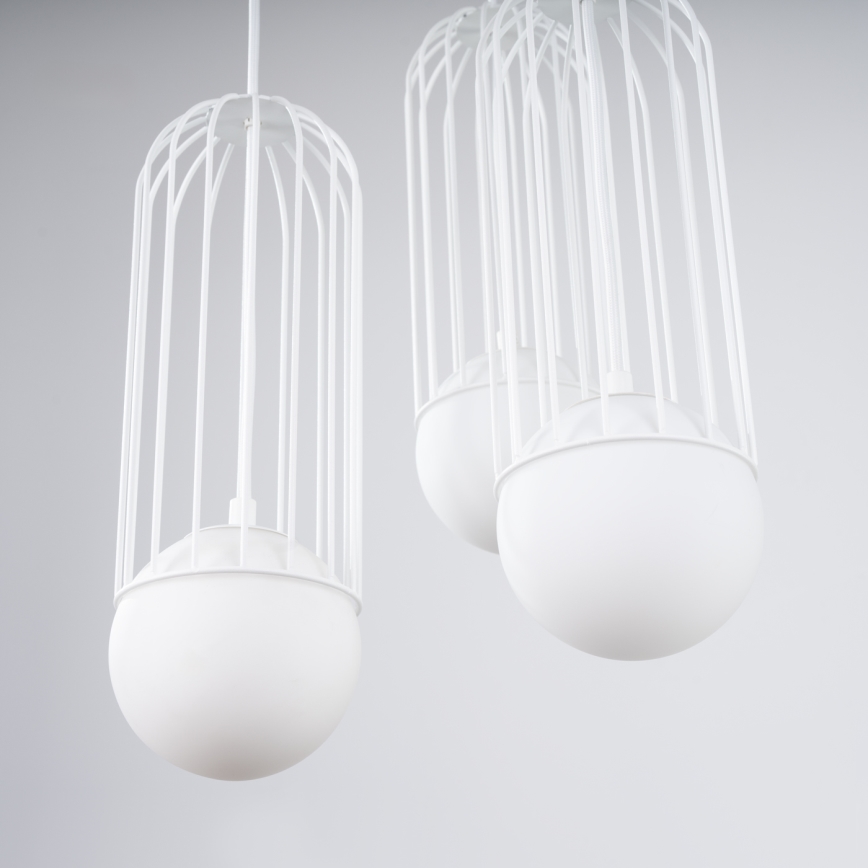 Candeeiro suspenso BRINA 3xG9/8W/230V branco