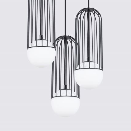 Candeeiro suspenso BRINA 3xG9/8W/230V preto