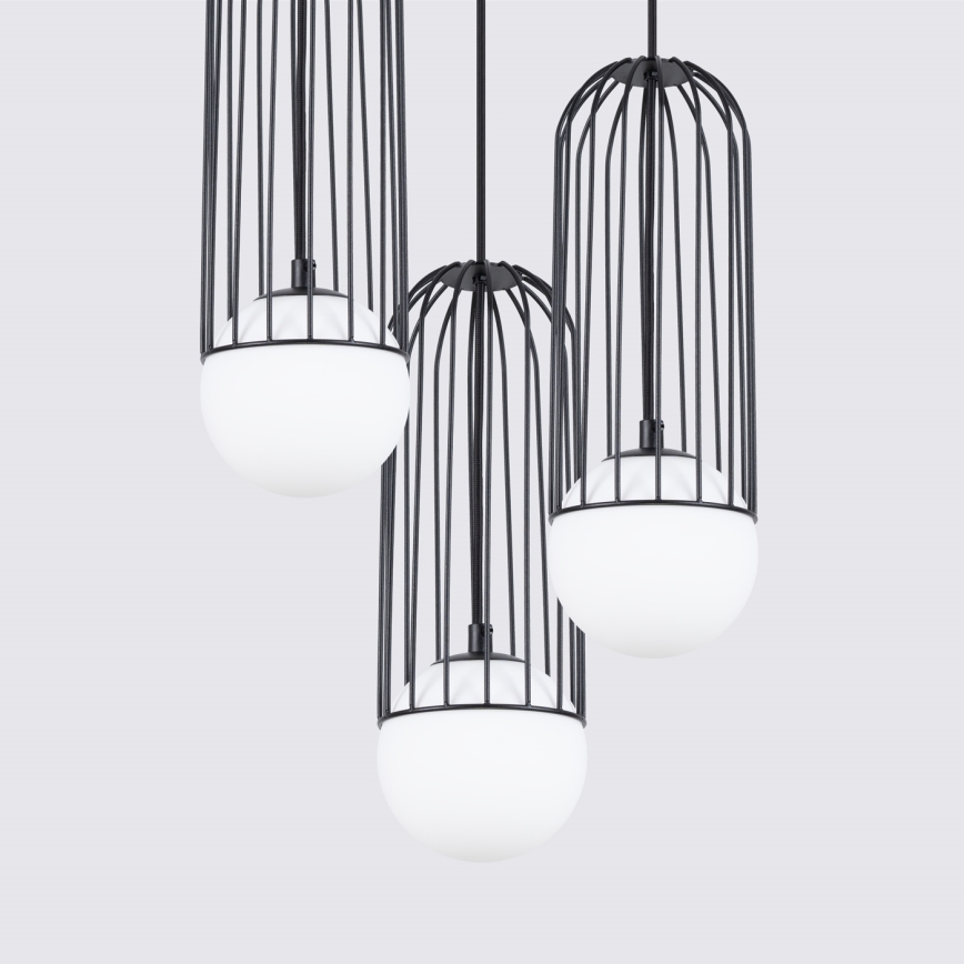 Candeeiro suspenso BRINA 3xG9/8W/230V preto