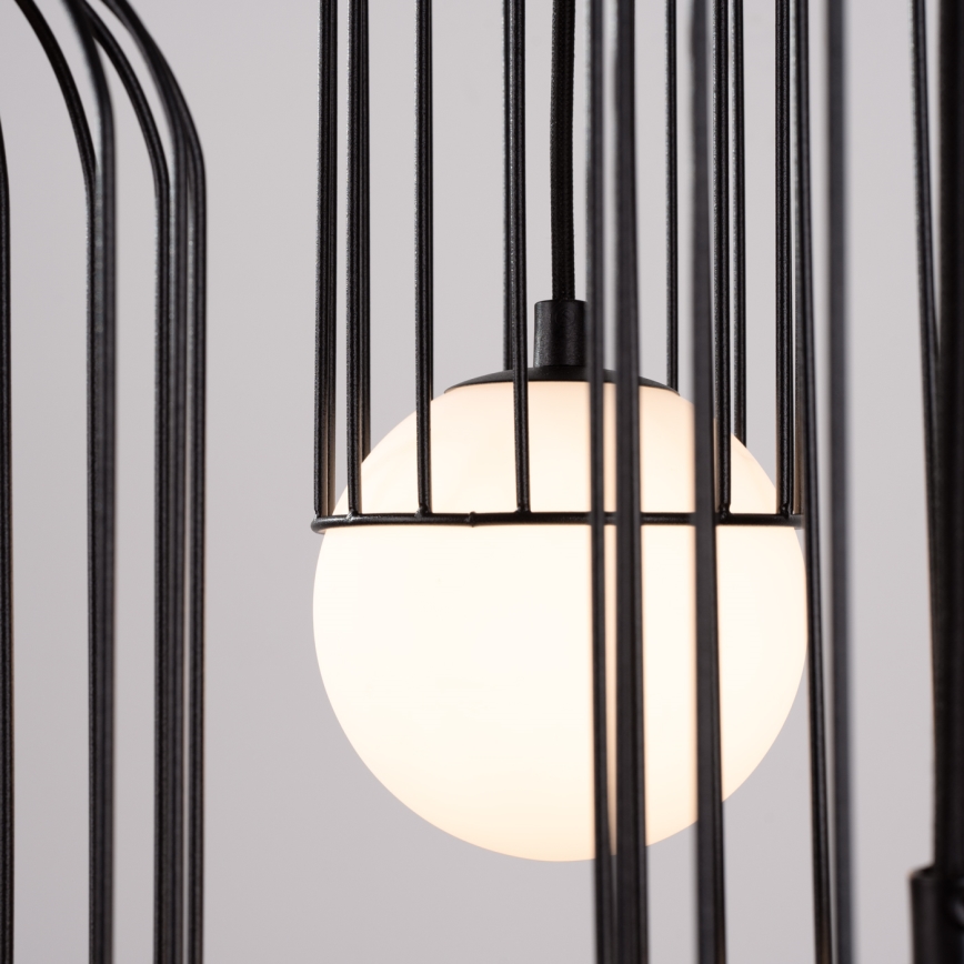 Candeeiro suspenso BRINA 3xG9/8W/230V preto