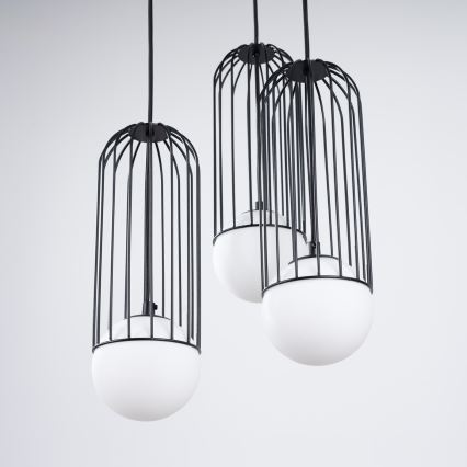 Candeeiro suspenso BRINA 3xG9/8W/230V preto