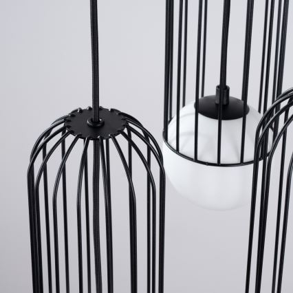 Candeeiro suspenso BRINA 3xG9/8W/230V preto