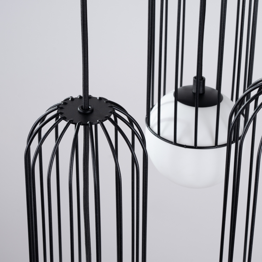 Candeeiro suspenso BRINA 3xG9/8W/230V preto