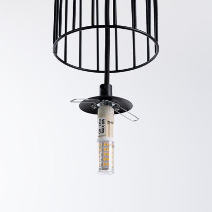 Candeeiro suspenso BRINA 3xG9/8W/230V preto