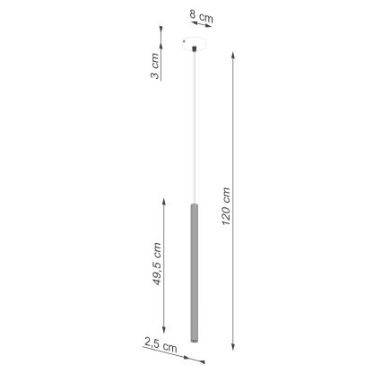 Candeeiro suspenso ARCHE 1xG9/8W/230V branco