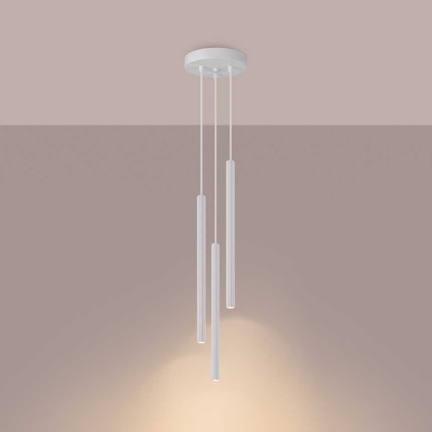 Candeeiro suspenso ARCHE 3xG9/8W/230V branco