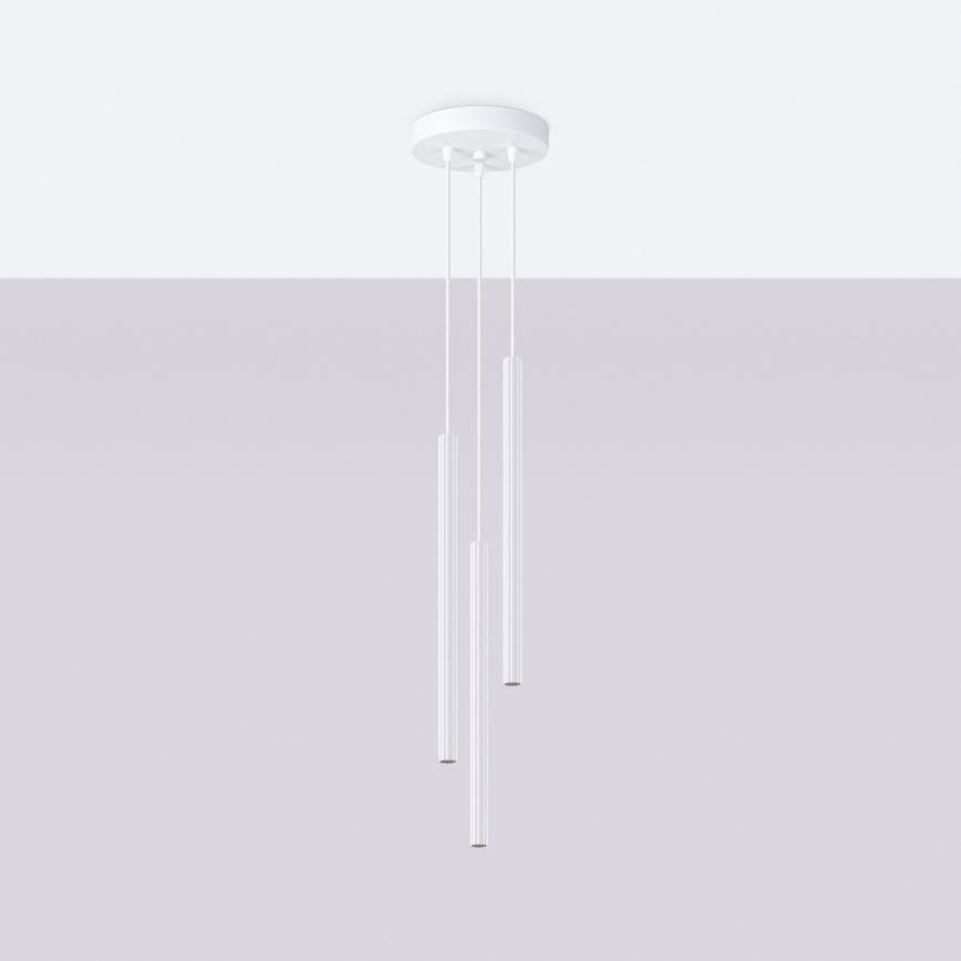 Candeeiro suspenso ARCHE 3xG9/8W/230V branco