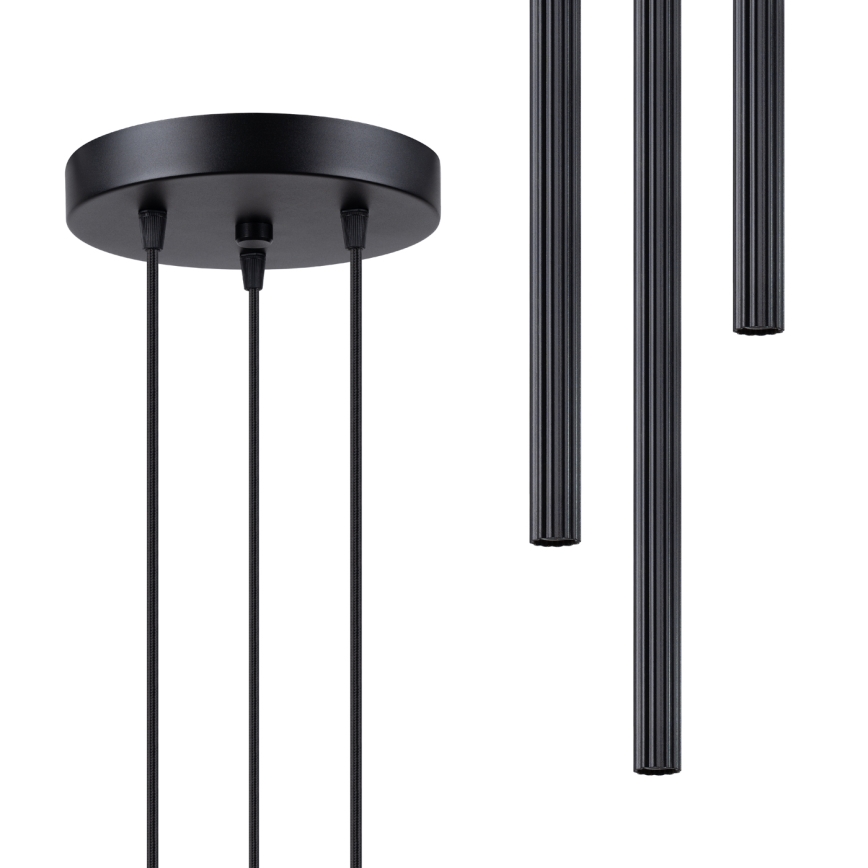 Candeeiro suspenso ARCHE 3xG9/8W/230V preto