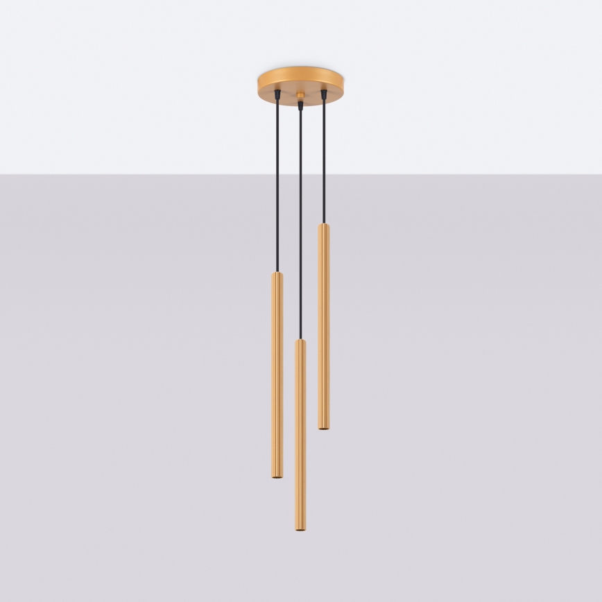 Candeeiro suspenso ARCHE 3xG9/8W/230V dourado