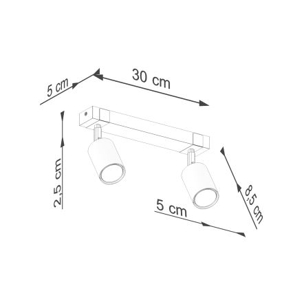 Foco FAGER 2xGU10/10W/230V preto