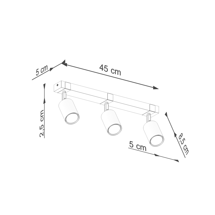 Foco FAGER 3xGU10/10W/230V preto