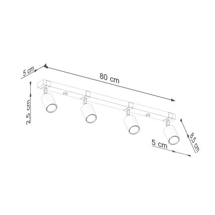 Foco FAGER 4xGU10/10W/230V preto