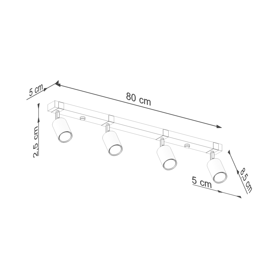 Foco FAGER 4xGU10/10W/230V preto