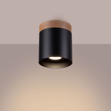 Foco RIF 1xGU10/10W/230V diâmetro 12 cm preto