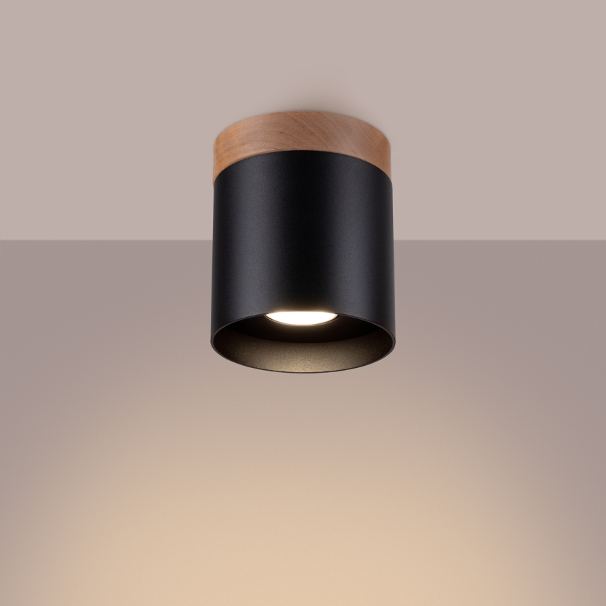 Foco RIF 1xGU10/10W/230V diâmetro 12 cm preto