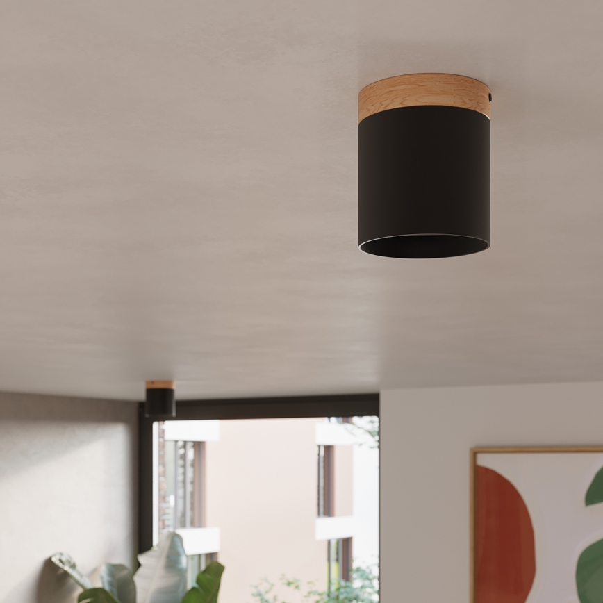 Foco RIF 1xGU10/10W/230V diâmetro 12 cm preto