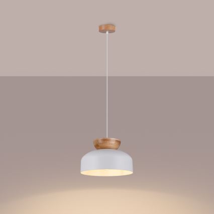 Candeeiro suspenso MARION 1xE27/15W/230V diâmetro 29,5 cm branco