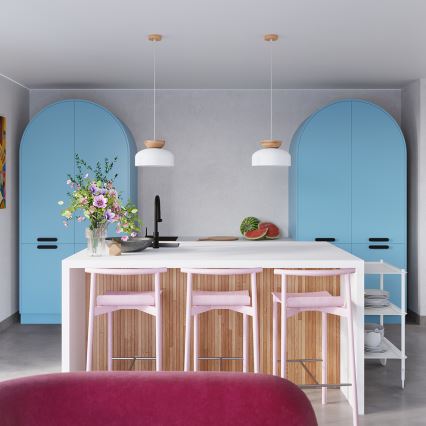 Candeeiro suspenso MARION 1xE27/15W/230V diâmetro 29,5 cm branco