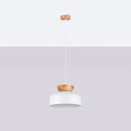 Candeeiro suspenso MARION 1xE27/15W/230V diâmetro 29,5 cm branco