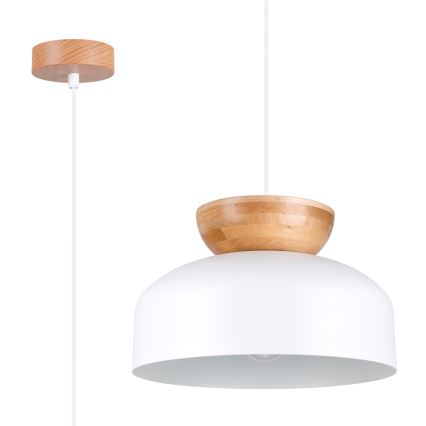 Candeeiro suspenso MARION 1xE27/15W/230V diâmetro 29,5 cm branco