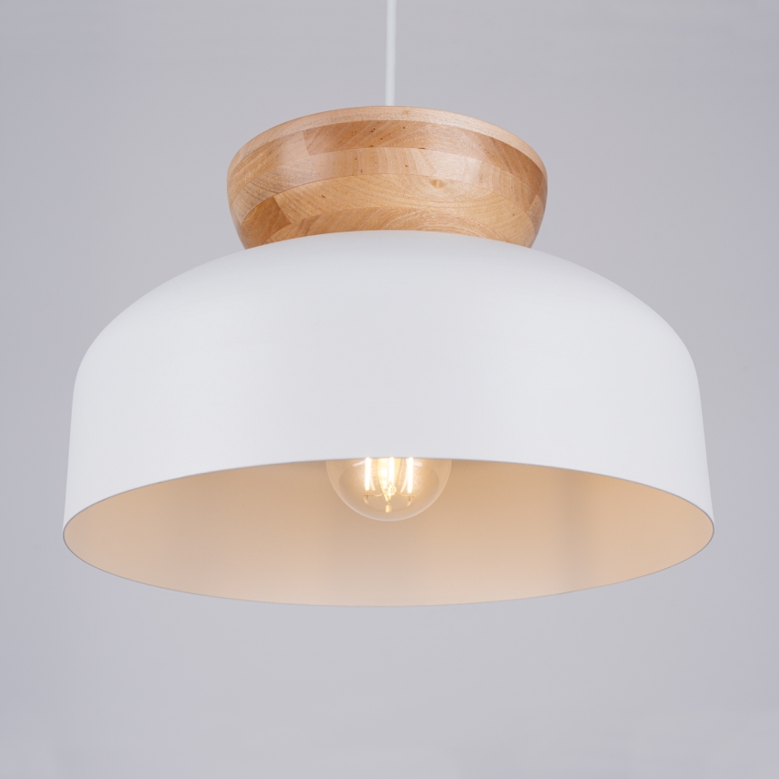 Candeeiro suspenso MARION 1xE27/15W/230V diâmetro 29,5 cm branco