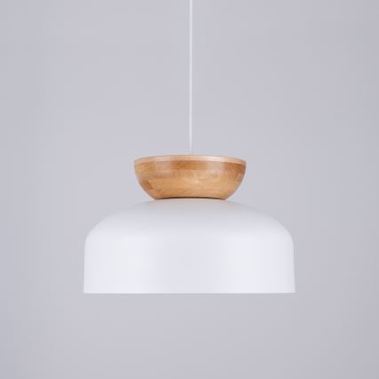 Candeeiro suspenso MARION 1xE27/15W/230V diâmetro 29,5 cm branco