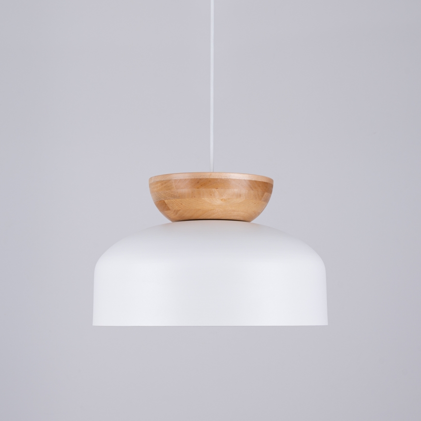 Candeeiro suspenso MARION 1xE27/15W/230V diâmetro 29,5 cm branco