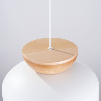 Candeeiro suspenso MARION 1xE27/15W/230V diâmetro 29,5 cm branco