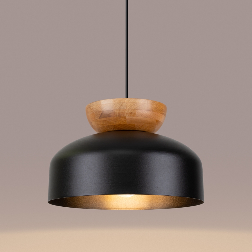 Candeeiro suspenso MARION 1xE27/15W/230V diâmetro 29,5 cm preto