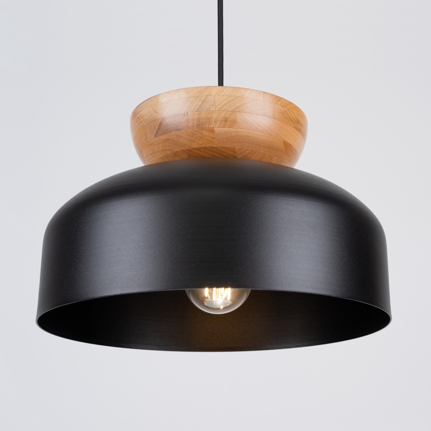 Candeeiro suspenso MARION 1xE27/15W/230V diâmetro 29,5 cm preto
